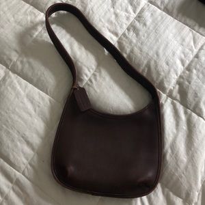 Brown leather coach bag